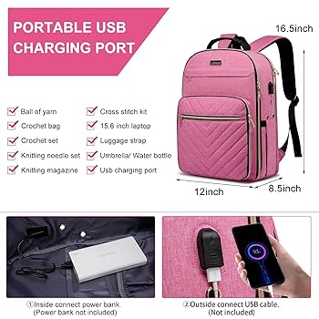 Amazon.com: Knitting Bag Backpack, Crochet Bag Tote, Large